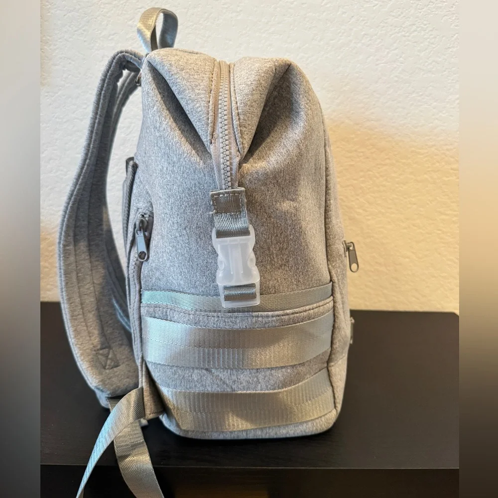 Heather Grey Neoprene Diaper Backpack | Dagne Dover Indi Style Travel Bag - Picture 6 of 10